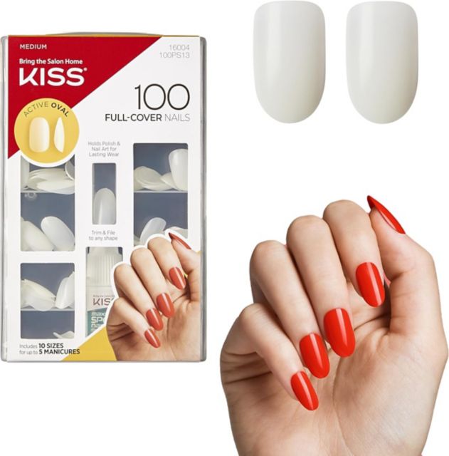 KISS Nails Active Oval 100Ct