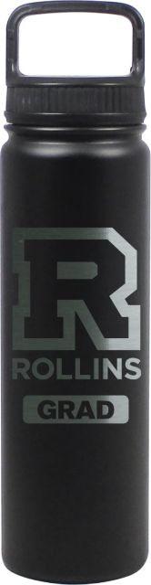 24 oz Matte Black Stainless Steel Water Bottle Grad