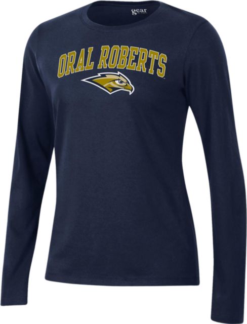 Women's Active Style Cotton Long Sleeve Navy Blue T-Shirt