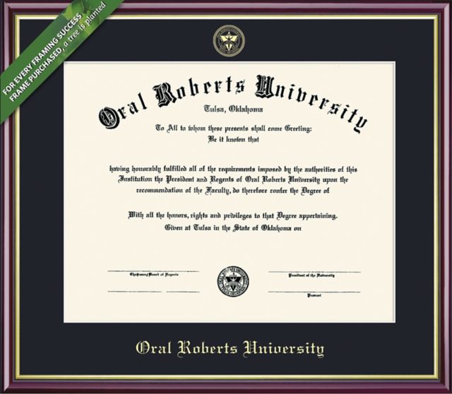 Oral Roberts University diploma frame deals ORU degree framing gift campus certificate graduation frames plaque document certification