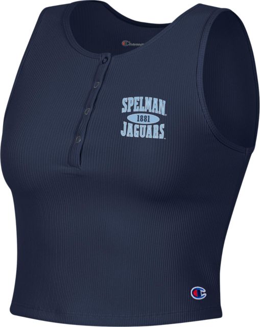Spelman College Jaguars Women's Henley Crop Tank Top