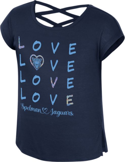 Spelman College Jaguars Youth Girl Ember Cross Back T-Shirt