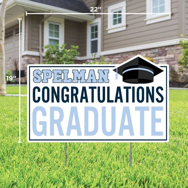 Spelman College Grad Lawn Sign with Stakes