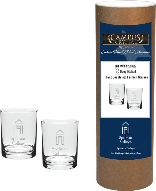 Spelman College 14 oz. Double Old Fashion Glass - Set of 2