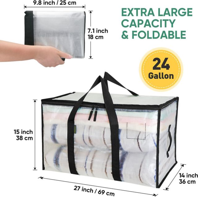 CLEAR LARGE VINYL BAGS 8PK