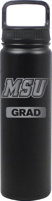 24 oz Matte Black Stainless Steel Water Bottle Grad