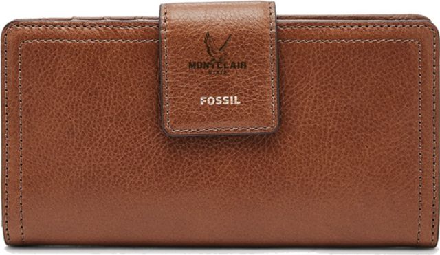 Fossil Leather Logan RFID Tab Clutch - Brown - ONLINE ONLY