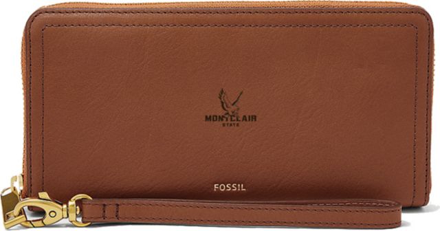 Fossil Leather Logan RFID Zip Around Clutch - Brown - ONLINE ONLY