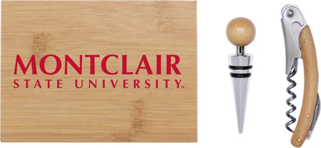 Montclair State University Bamboo Wine Tool Set