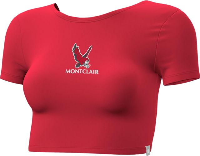 Montclair State University Women's Twist Back Crop Short Sleeve T-Shirt