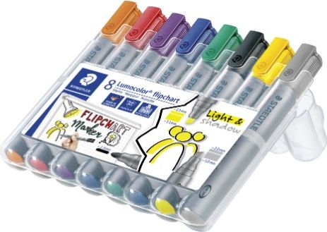 LUMOCOLOR FLIP CHART MARKER 8PK