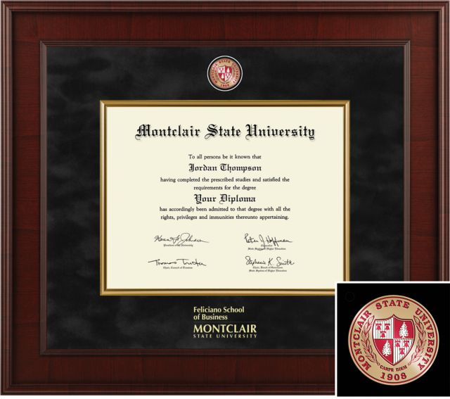 Montclair State University Church Hill Classics, Masterpiece; 8.5x11 H Bachelors, Feliciano School of Business, Diploma Frame - ONLINE ONLY
