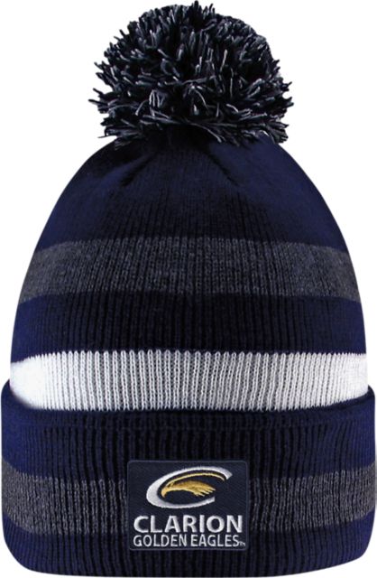 PennWest Clarion Golden Eagles Knit Cuff Pom Hat