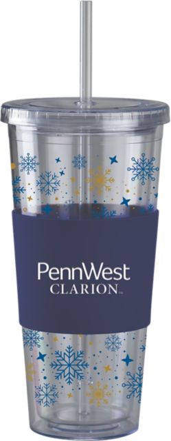PennWest Clarion Straw Snowflake Tumbler