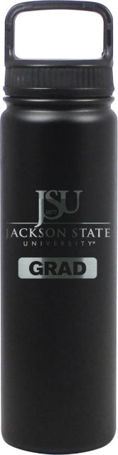 24 oz Matte Black Stainless Steel Water Bottle Grad