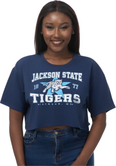 Jackson State University Tigers Women's Boxy Crop Short Sleeve T-Shirt