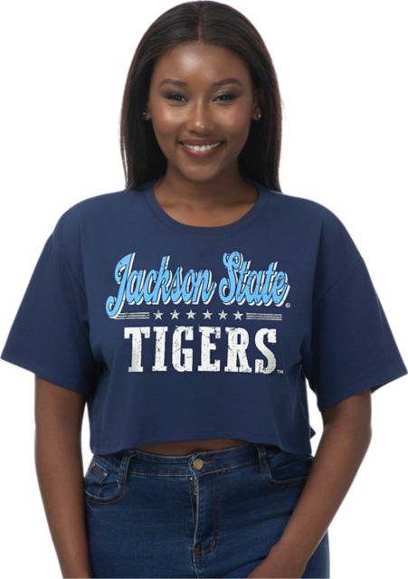Jackson State University Tigers Women's Boxy Crop Short Sleeve T-Shirt