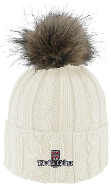 Rhodes College Women's Fur Pom Beanie