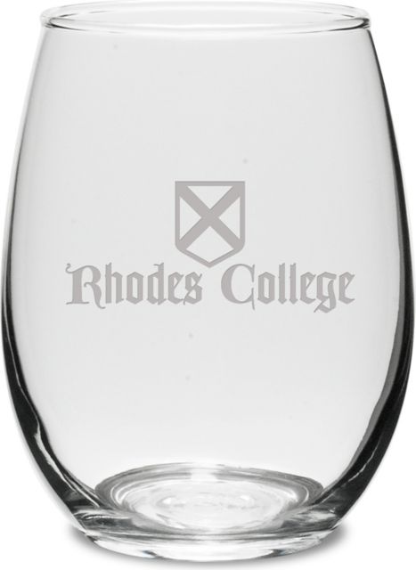 Rhodes College 15 oz. Stemless Wine Glass