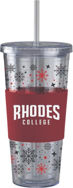 Rhodes College Straw Snowflake Tumbler