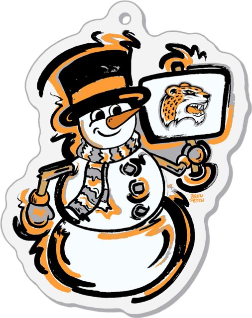 Governors State University Snowman 3'' x 4'' Etched Ornament