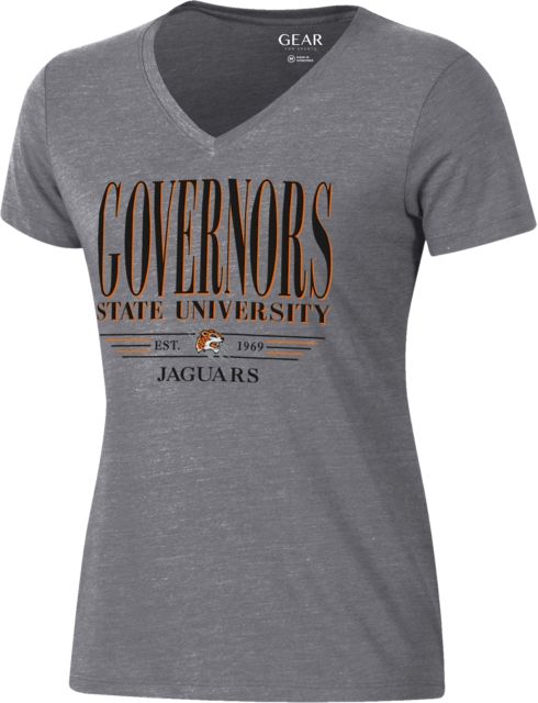 Governors State University Jaguars Women's V-Neck Short Sleeve T-Shirt