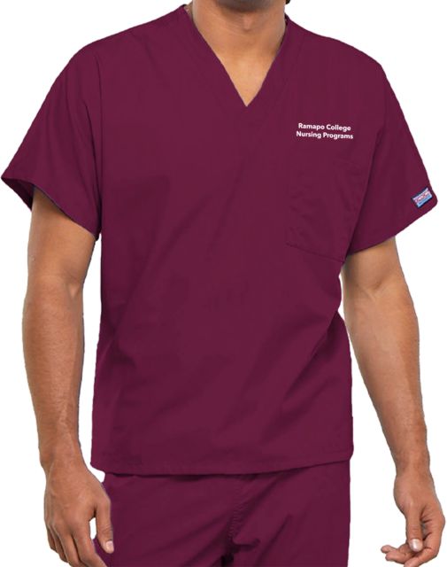 Unisex Wine WW Originals Neck Scrub Top&nbsp; - ONLINE ONLY