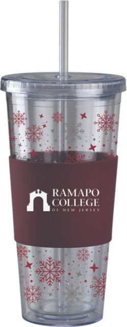 Ramapo College of New Jersey Straw Snowflake Tumbler