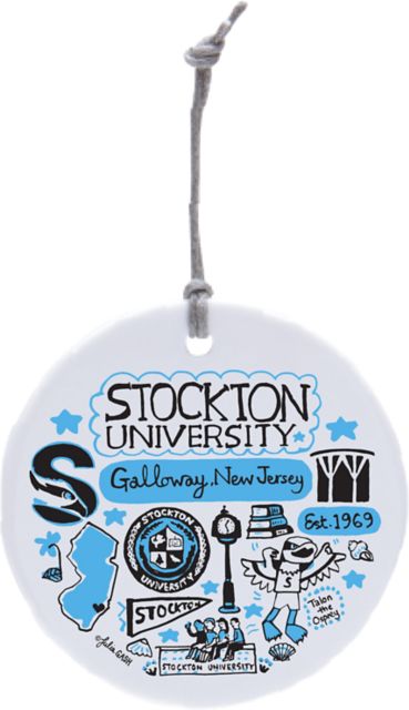 Stockton University Julia Gash Ceramic Circle Ornament