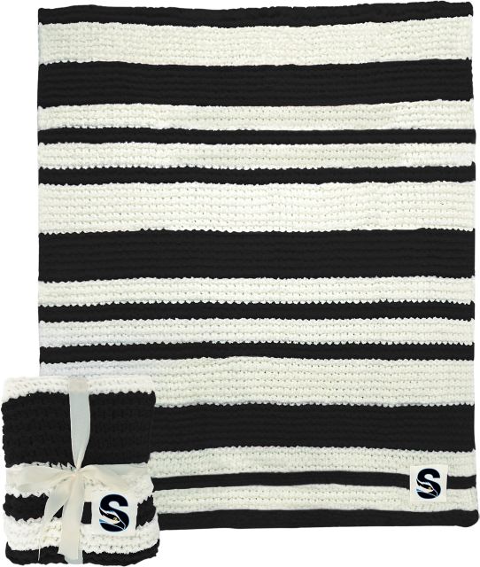 Stockton University Cable Knit Throw 50x60