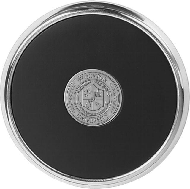 Stockton University Leather Inlay Coaster