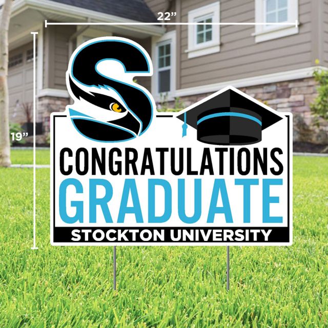 Stockton University Grad Lawn Sign