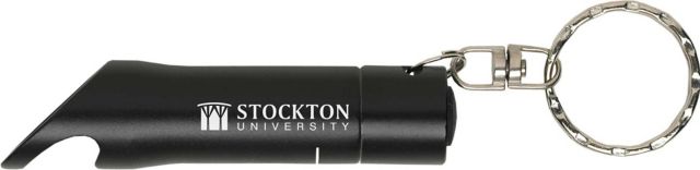 Stockton University Keychain with Bottle Opener Flashlite
