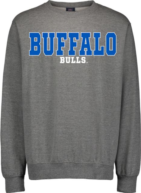 W Republic 543-274-HGY-03 University at Buffalo Men Gameday Crewneck Sweatshirt, Heather Grey - Large