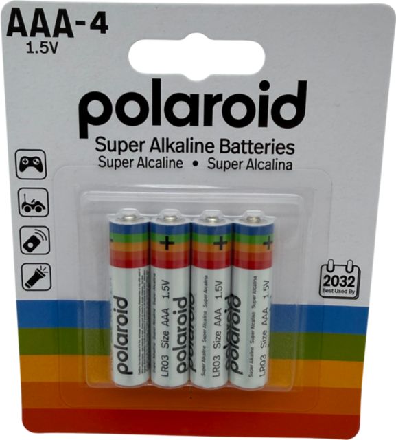 Polaroid AAA Alkaline Batteries 4-Pack