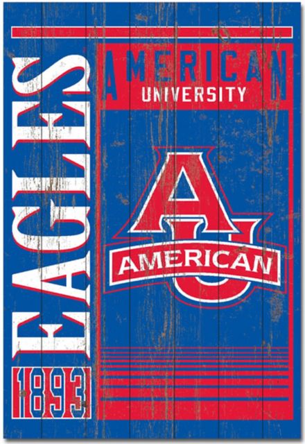 American University 25''x 36'' Showcase Plank Sign - ONLINE ONLY