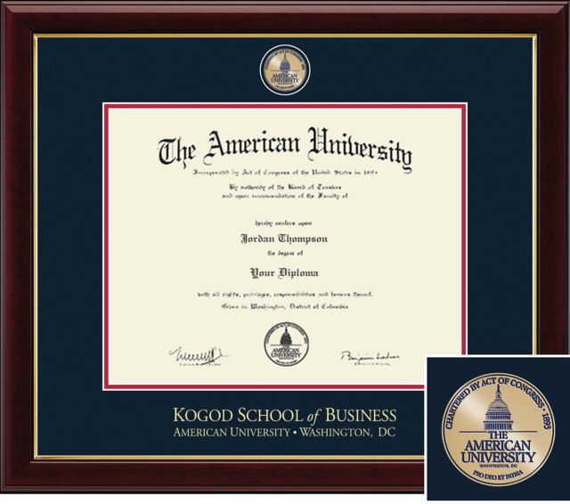 Church Hill Classics Masterpiece Diploma Frame. Kogod School of Business - ONLINE ONLY