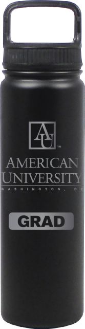 24 oz Matte Black Stainless Steel Water Bottle Grad