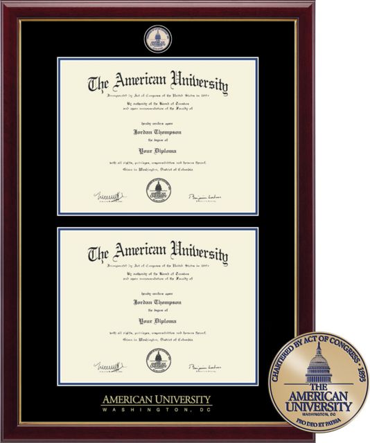 Church Hill Classics Double Document, 11x14, Bachelors, Masters, PhD,  Diploma Frame - ONLINE ONLY: American University