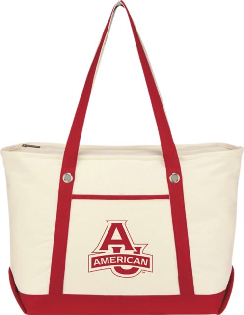 American University Canvas Zippered Tote Bag