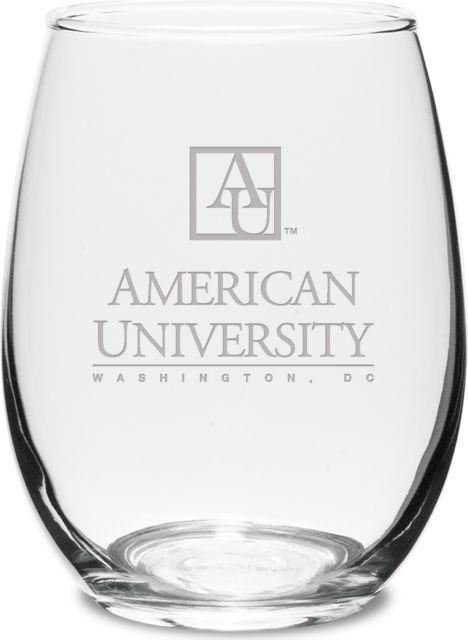 American University 15 oz. Stemless Wine Glass