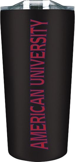 Clear Tumbler With White & Beige Blobs and Black Florals, 18 Oz 