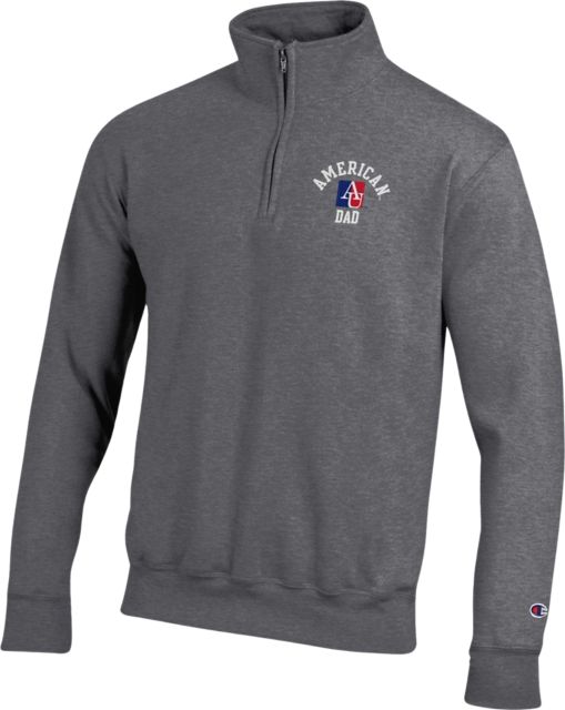 American University Eagles Dad 1/4 Shirt | Champion Products | Granite Heather | Large