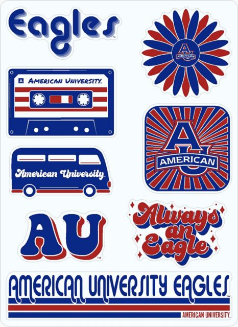 American University 7.5'' x 7.5'' Sticker Sheet