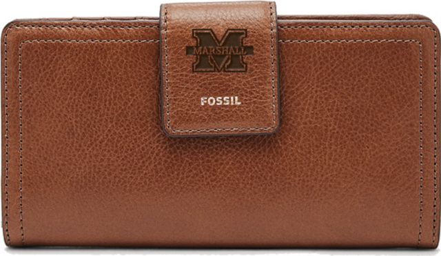 Fossil Leather Logan RFID Tab Clutch - Brown - ONLINE ONLY