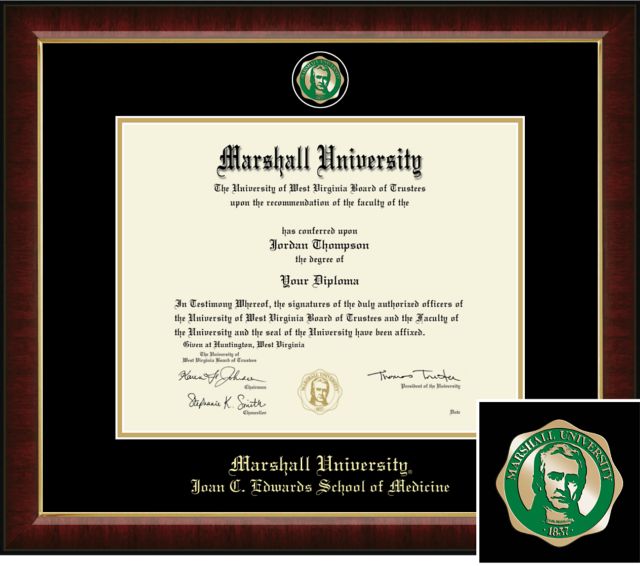 Church Hill Classics Masterpiece, Diploma Frame. PhD, Joan C. Edwards School of Medicine - ONLINE ONLY