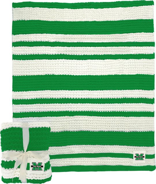 Marshall University Cable Knit Throw 50x60