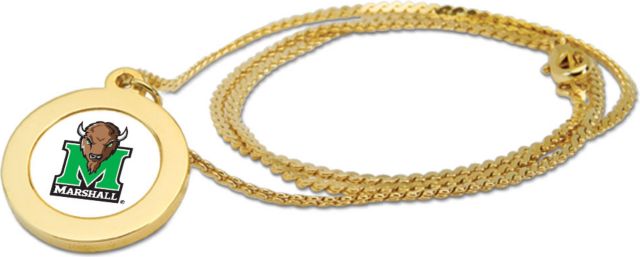 CSI Gold Pendant Necklace With Colored Medallian - ONLINE ONLY