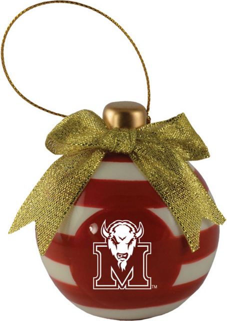 Marshall University Thundering Herd Round Striped Ornament