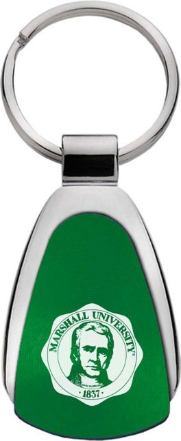 Marshall University Teardrop Keychain